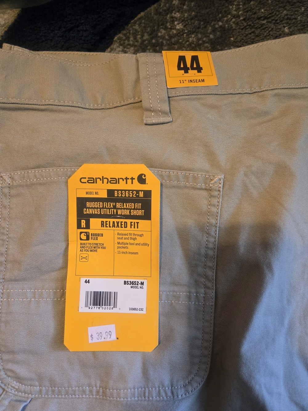 Carhartt Men’s Tan Work Pants - Durable Utility Style - Picture 2 of 5